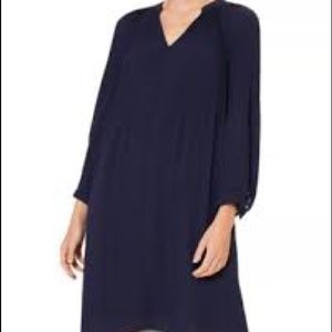 Elie Tahari Silk Tunic Dress V Neck Long Sleeves